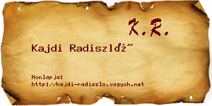 Kajdi Radiszló névjegykártya